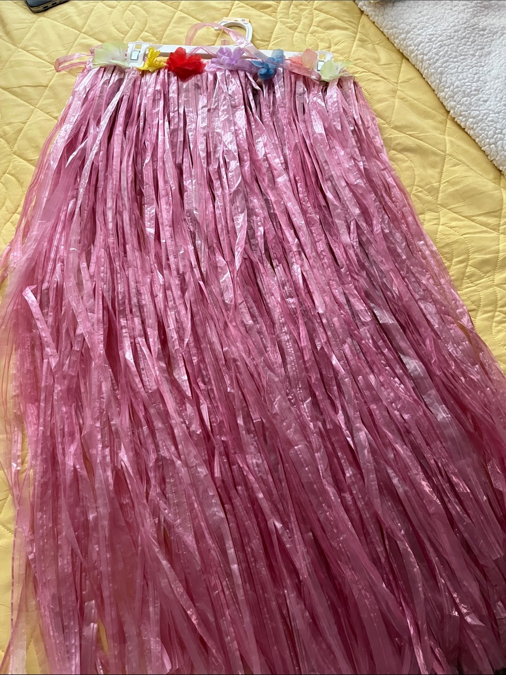 Pink Floral-Trim Hula Skirt - HALLOWEEN IDEA!